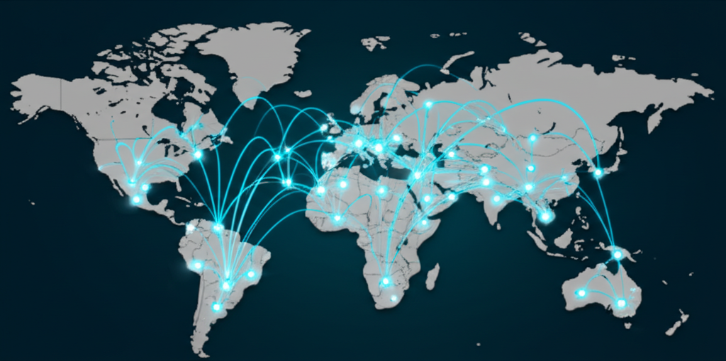 Global network infrastructure map
